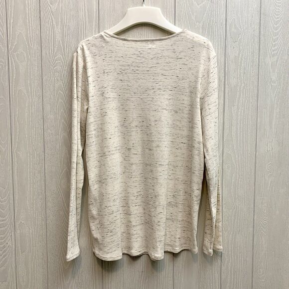 J Jill Shirttail Tee Ivory Black Long Sleeve Small NWT - Picture 4 of 4